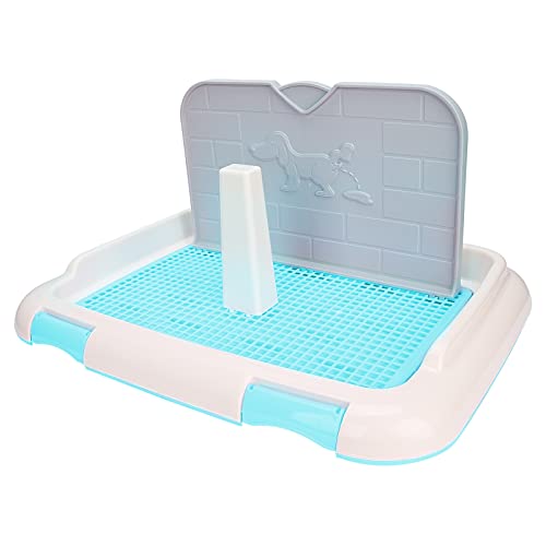 GLOGLOW Haustiertoilette für den Innenbereich, Welpen-Trainingstoilette mit Wand für männliche Hunde, saugfähige Töpfchentablett, um Infektionen zu verhindern, 1,083.0 g (Blau) von GLOGLOW