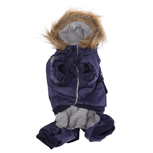 GLOGLOW Hunde-Winterjacke, SüßEr Haarschutz, Verdickte 4 Beine, Warme Welpen-WintermäNtel mit Kapuze FüR den Herbst FüR Kleine Hunde (L) von GLOGLOW