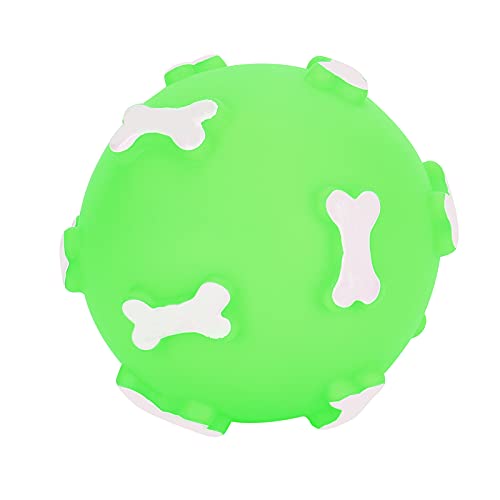 GLOGLOW Hundeball, 3,1 Zoll Haustier Kauen Quietschball Spielzeug Apportierspielzeug Welpen Kauspielzeug Bisstrainingsgerät für Kleine Mittelgroße Hunde (Green) von GLOGLOW