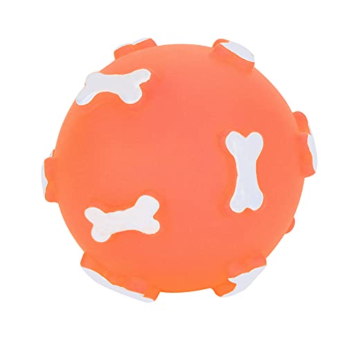 GLOGLOW Hundeball, 3,1 Zoll Haustier Kauen Quietschball Spielzeug Apportierspielzeug Welpen Kauspielzeug Bisstrainingsgerät für Kleine Mittelgroße Hunde (ORANGE) von GLOGLOW