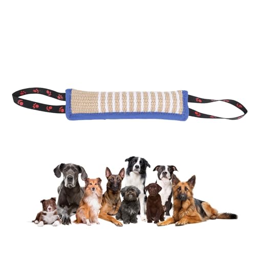 GLOGLOW Hundebiss-Schlepperspielzeug, Jute-Schlepperspielzeug, Hundetraining, Kampfkissen, 2 Griffe, Interaktives Kissen, Ziehspielzeug, Hundetrainingsausrüstung für Kleine, (Blaues von GLOGLOW