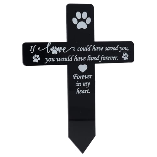 GLOGLOW Memorial Pet Grab Marker, Acryl Hund Kralle Sympathie Grabtafel Pfahl Hund Friedhof Garten Pfahl Katze Hund Memorial Grab Marker für Garten Im Freien Außerhalb des Hofes von GLOGLOW