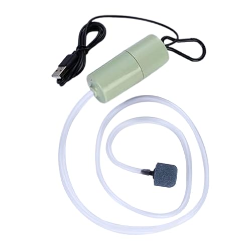 GLOGLOW Sauerstoffpumpe für Aquarien, praktisch, tragbar, für Outdoor-Angeln, Aquarium, Sauerstoffpumpe, Haushalt, leise, Mini-Luftpumpe mit USB-Aufladung (grün) von GLOGLOW