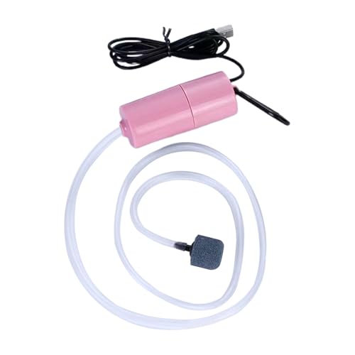 GLOGLOW Sauerstoffpumpe für Aquarien, praktisch, tragbar, für Outdoor-Angeln, Aquarium, Sauerstoffversorgungspumpe für den Haushalt, leise, Mini-Luftpumpe mit USB-Aufladung (Rosa) von GLOGLOW