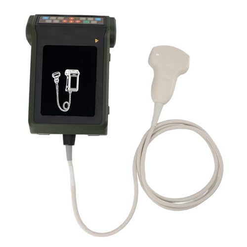 GLOGLOW Tragbares Tier-Ultraschallscanner-Gerät, Hochauflösendes Farb-LCD-Display, Veterinär-Schwangerschaftstester für Schweine, Schäferhunde, Katzen (EU-Stecker 100–240 V) von GLOGLOW