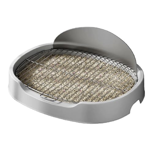 Hunde-Toilettentablett, Tragbare Schallwand-Katzentoilette, Haustier-Toilettentablett, Welpen-PIPI-Pad-Halter, Hunde-Toiletten-Töpfchentrainer für Kleine, Mittelgroße Hunde (Grey) von GLOGLOW