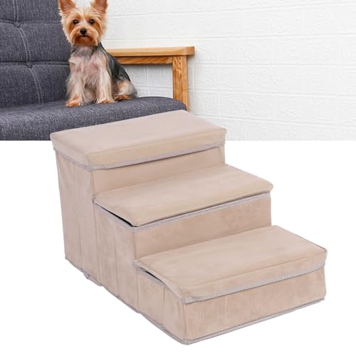 Hundetreppe für Bett, Hochdichte Schaumstoff-Hundetreppe, Stufen, Faltbar, Stabile Struktur, Hunderampe, Haustierrampe, Große Hunde mit Zuverlässiger Kletterleiter für von GLOGLOW