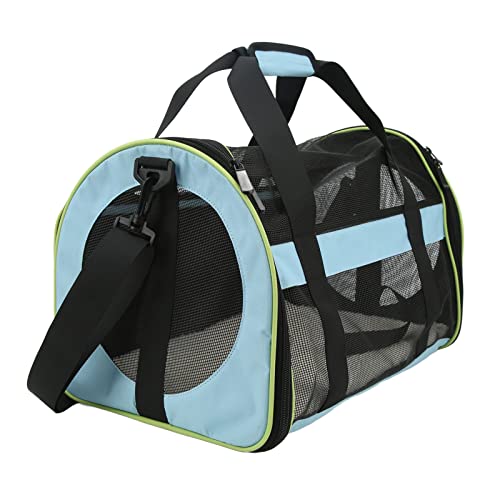 Katzentragetasche, Tragbare 600D-Nylon-Mesh-Design Seiteneingang Haustiertasche für Picknick (Hellblau) von GLOGLOW