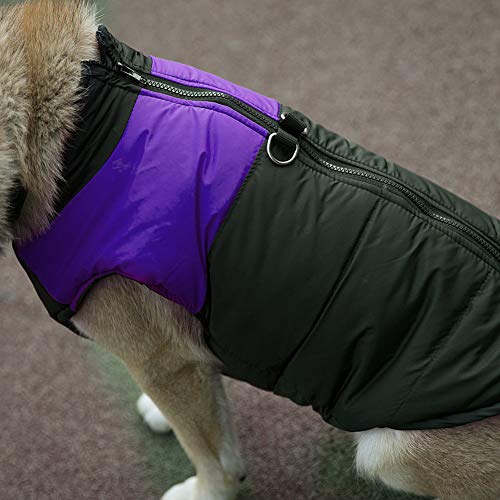 Wasserdichter Lila Daunenjackenmantel für Hunde für Große Hunde, Warme Haustierkleidung für Kaltes Wetter (2XL) von GLOGLOW