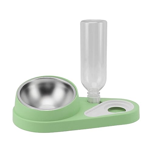 Wasserspender für Katzen, Hunde, Tierfutter, Wasserspender, 2-in-1, Automatischer Gebärmutterhalsschutz für Haustiere (Green) von GLOGLOW