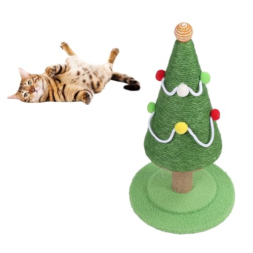 Weihnachts-Katzenbaum-Kratzbaum, Sisal, Schützt Möbel, Stabile Struktur, Katzenkratzer, Robuste Konstruktion für Aktives Spielen, Fördernde Bindung (Mittel: 30 x 47 cm / 11,8 x von GLOGLOW