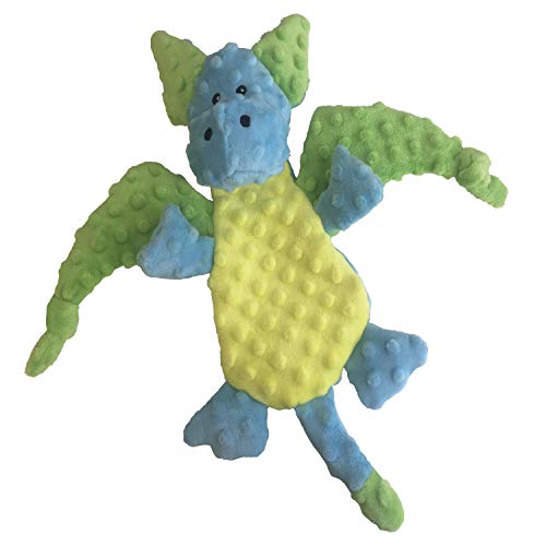 GLORIA 8432288110539 Stofftier für Hunde - Farbe grün/blau - Größe 41cm - Name Smaug - mit Squeacker, Verde/Azul von GLORIA LO MEJOR PARA TU MEJOR AMIGO