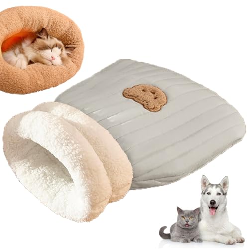 GLSAYZU Cat Sleeping Bag for Indoor Cats, Cat Winter Sleeping Bag, Self Warming Cat Sleeping Bag, Soft Plush Large Cat Sack, Pet Sleeping Bag for Cats Small Dogs (Light Blue, M) von GLSAYZU