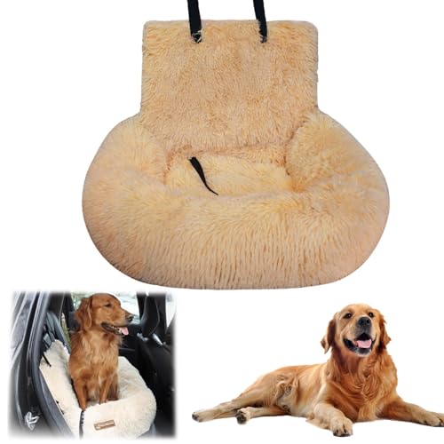 Pelzbarn Autositz Hund, Pelsbarn Autositz, Pelzbarn Hundebett Auto, Hundeautositz Hundesitz, Abnehmbar Und Waschbar Hundesitz Mit Dicken Kissen (Aprikose, M(72 * 60cm)) von GLSAYZU