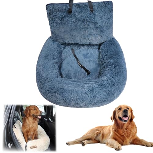 Pelzbarn Autositz Hund, Pelsbarn Autositz, Pelzbarn Hundebett Auto, Hundeautositz Hundesitz, Abnehmbar Und Waschbar Hundesitz Mit Dicken Kissen (Dunkelgrau, M(72 * 60cm)) von GLSAYZU