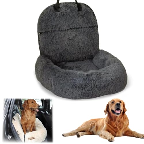 Pelzbarn Autositz Hund, Pelsbarn Autositz, Pelzbarn Hundebett Auto, Hundeautositz Hundesitz, Abnehmbar Und Waschbar Hundesitz Mit Dicken Kissen (Grey, M(72 * 60cm)) von GLSAYZU