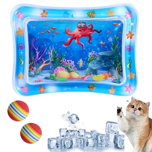 Wasserspielmatte Für Katzen, Wassermatte Katze, Wasserspielmatte Katze,Wassermatte Für Katzen, Summer Cat Water Mat, Aqua Matte Katze, Aqua Miez Katzenmatte, Katzen Wasserspielzeug (I:50 * 70cm) von GLSAYZU