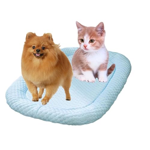 GLazzy Kühlbetten for Haustiere, Kühlkissen for Welpen, Kühlmatte for Hunde, Kühlkissen aus Eisseide for Haustiere, for große und kleine Katzen und Hunde(Blauw,XL) von GLazzy