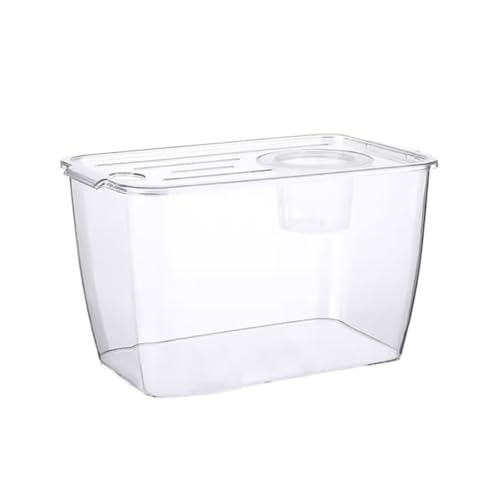 Aquarien Super Clear Acrylic Square Fish Tank with Breathable Lid Transparent Small Fish Breeding Tank Multifunctional Storage Box Fish Bowl von GLigeT