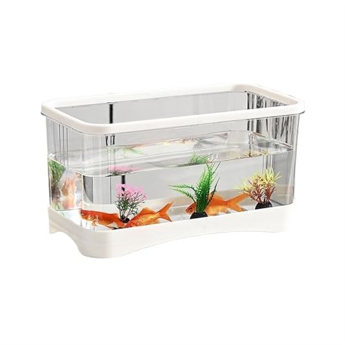 Aquarium Aquarium kleine Wohnzimmer Haushalt desktop kleine transparente acryl schildkröte tank schildkröte Box Aquarien(Weiß,31.5cm*21cm*16.5cm) von GLigeT