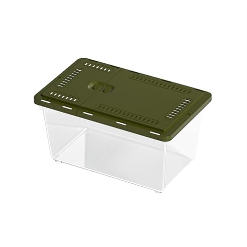 Aquarium PET-Haushaltsfischtank Schildkrötentank Außenfänger Spezialbehälter Haushaltsfütterungsbox mit Schiebedeckel Aquarien(Green,17x11.5x10.5cm) von GLigeT