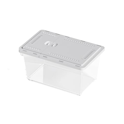 Aquarium PET-Haushaltsfischtank Schildkrötentank Außenfänger Spezialbehälter Haushaltsfütterungsbox mit Schiebedeckel Aquarien(Grigio,17x11.5x10.5cm) von GLigeT