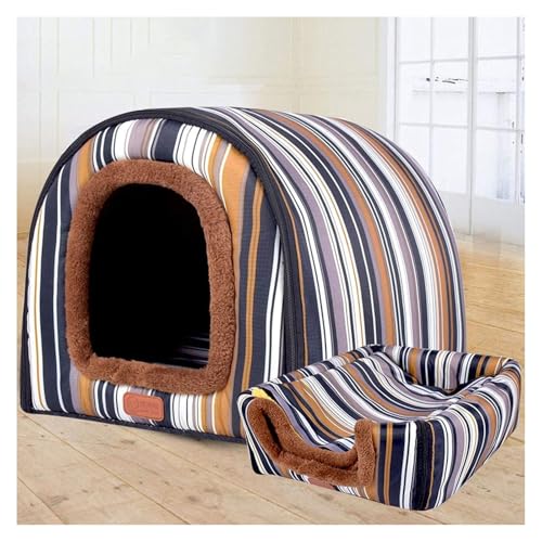 Extra großes Haustierhaus Hundebett mit Dach XL, Labrador beruhige Höhle mittelschrockener orthopädischer Kissen Korbheizung Heizung Pad Anti Angst kaut Jumbo kleines Zelt schwierig(Schwarz,XXXL:105X8 von GLikur