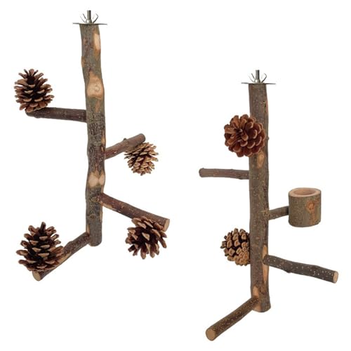 GMBYLBY 2PCS Papagei Barsch Vogelkäfig Zubehör Barsch Ständer Schraube Holz Barsch Vogel Spielzeug Vogelkäfig Zubehör von GMBYLBY