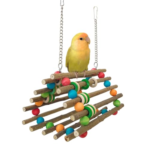 Bird Gym Tunnel Spielzeug Vogelkäfig Bunte Perlen Schaukel Schleifen Kauspielzeug Für Kleine Vogel Vogelkäfig Hängende Sitzstange Vogel Futtersuche Spielzeug von GMBYLBY