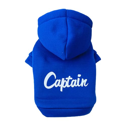 GMBYLBY Captain Dog Pullover Hoodie Für Mittelgroße Bis Große Hunde Für Den Außenbereich T Shirt Winddichte Dicke Weste Saphirblau von GMBYLBY