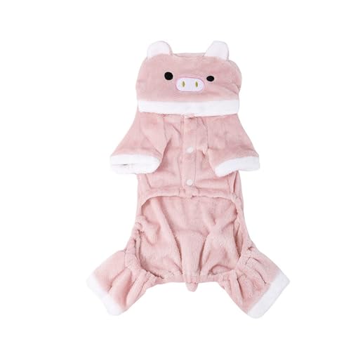 GMBYLBY Cosplay Schwein Weihnachten Halloween Haustier Kostüm Mit Kapuze Set Katze Hunde Pullover Warm Halten Overall Für Haustier Karneval Party von GMBYLBY