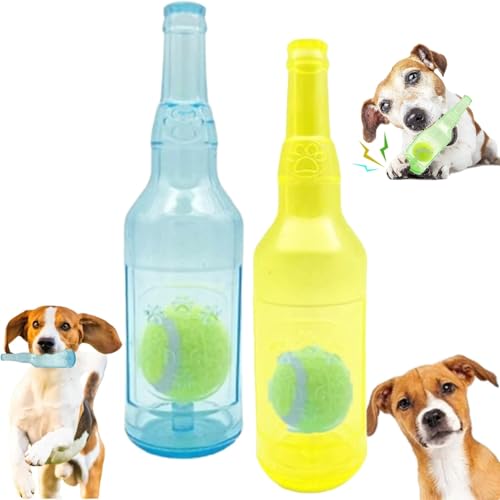 GMLGCB Zentric Crunchplay Bottle Toy, Crunchnplay Dog Toy Water Bottle Cruncher Chew, Zentric Shop Bottle Toys for Dogs, 2 Sizes of Water Bottle Chew Toys for Large and Small Dogs (19CM,2pcs-A) von GMLGCB