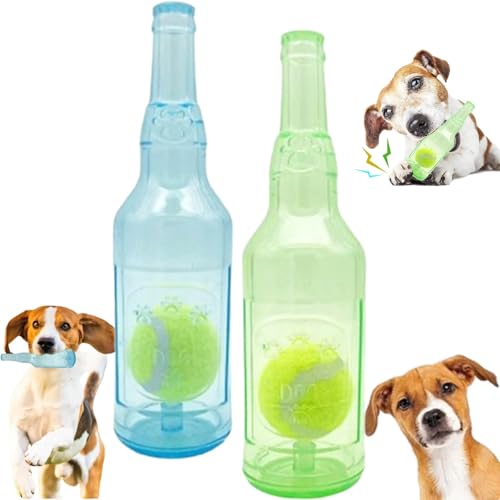 GMLGCB Zentric Crunchplay Bottle Toy, Crunchnplay Dog Toy Water Bottle Cruncher Chew, Zentric Shop Bottle Toys for Dogs, 2 Sizes of Water Bottle Chew Toys for Large and Small Dogs (19CM,2pcs-B) von GMLGCB