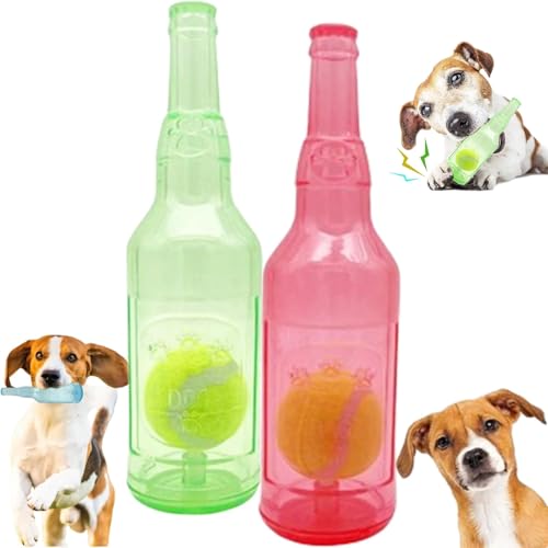 GMLGCB Zentric Crunchplay Bottle Toy, Crunchnplay Dog Toy Water Bottle Cruncher Chew, Zentric Shop Bottle Toys for Dogs, 2 Sizes of Water Bottle Chew Toys for Large and Small Dogs (19CM,2pcs-D) von GMLGCB