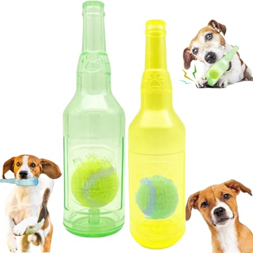 GMLGCB Zentric Crunchplay Bottle Toy, Crunchnplay Hundespielzeug Wasserflasche Cruncher Chew, Zentric Shop Bottle Toys für Hunde (19CM,2Stück-F) von GMLGCB