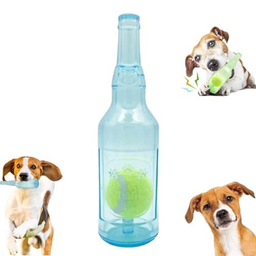 GMLGCB Zentric Crunchplay Bottle Toy, Crunchnplay Hundespielzeug Wasserflasche Cruncher Chew, Zentric Shop Bottle Toys für Hunde (19CM,Blau) von GMLGCB