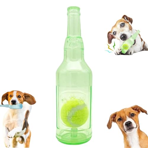 GMLGCB Zentric Crunchplay Bottle Toy, Crunchnplay Hundespielzeug Wasserflasche Cruncher Chew, Zentric Shop Bottle Toys für Hunde (19CM,Grün) von GMLGCB