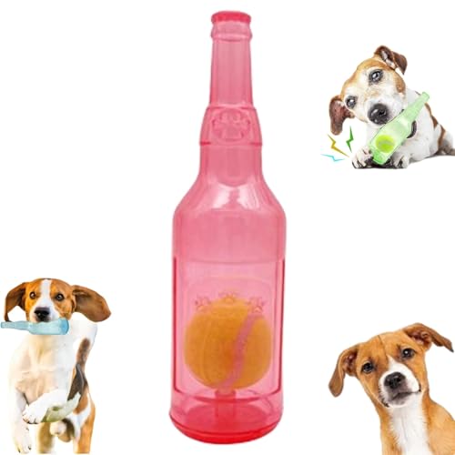 GMLGCB Zentric Crunchplay Bottle Toy, Crunchnplay Hundespielzeug Wasserflasche Cruncher Chew, Zentric Shop Bottle Toys für Hunde (19CM,Rosa) von GMLGCB