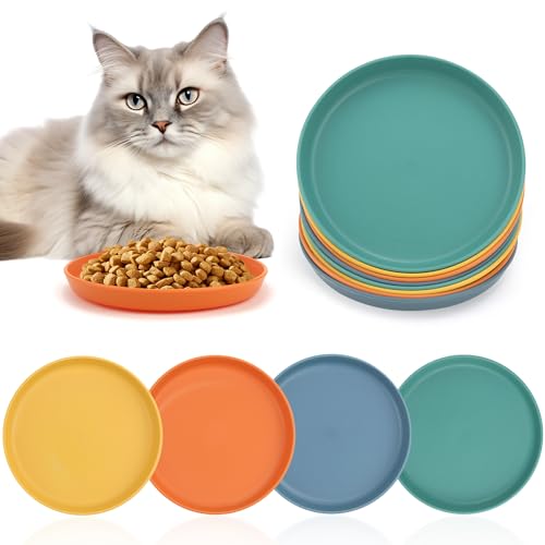 Katzennapf Flach 8 Stück Futternapf Katzenfutter, Napf Fressnapf, Katze Katzenteller, Katzenschüssel Katzen, Futternapf, Katzenfressnapf, Cat Bowl für Kätzchen und kurzbeinige Katzen von GMMG