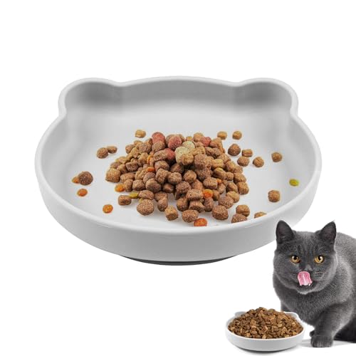 Katzennapf Flach Silikon Futternapf Katzenfutter Napf Fressnapf Katze Katzenteller Katzenschüssel Katzen Futternapf Katzenfressnapf Cat Bowl Mit Saugnapf von GMMG