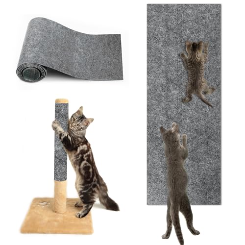 Selbstklebend Kratzbretter Hellgrau Katze Kratzteppich Katze Kratzmatte Katze Wand Teppich Katzen Kratzbrett Katzen Kratzwand(200cmx40cm/78.7 * 15.7 Zoll) von GMMG