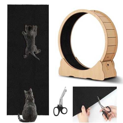 Selbstklebend Kratzbretter Schwarz Katze Kratzteppich Katze Kratzmatte Katze Wand Teppich Katzen Kratzbrett Katzen Kratzwand(200cmx40cm/78.7 * 15.7 Zoll) von GMMG