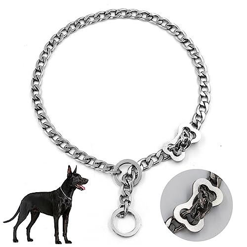 Edelstahl Hundehalsband,Verstellbare Hunde Halsband,P-Kette Hundehalsband für Hund spazieren gehen (XL(64cmJ25.2in)) von GMStahlei