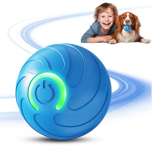 GMTEO Interaktives Hundespielzeug Ball, 2025 Neu Magic Ball Hund Hundespielzeug Interaktiv, Intelligenzspielzeug für Hunde, Automatisch Rollender Hundeball für kleine mittlere große Hunde (blau) von GMTEO