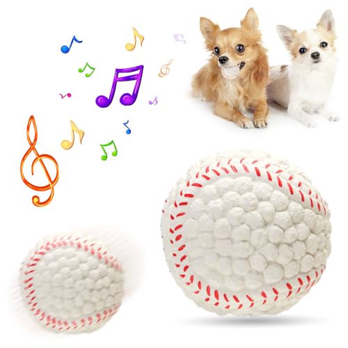 Immortal Toy for Aggressive Chewers, 2024 Neu langlebig weich hundespielzeug Ball, hochwertig Hundeball Unzerstörbar für Große Mittelgroße Kleine Hunde (Baseball - 2 Stück) von GMTEO