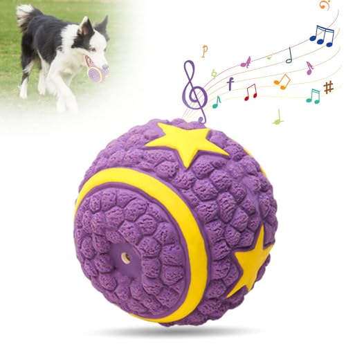 Immortal Toy for Aggressive Chewers, 2024 Neu langlebig weich hundespielzeug Ball, hochwertig Hundeball Unzerstörbar für Große Mittelgroße Kleine Hunde (lila) von GMTEO