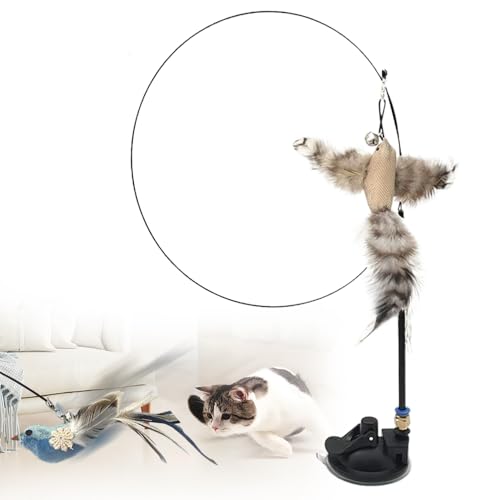 Interaktives Katzenspielzeug Spielzeug mit Federn, 2024 Neu Interactive Bird Simulation Cat Toy Set, Interaktives Katzenspielzeug Feder, Katzenspielzeug Set für Kätzchen und Katzen (Vogelförmig 2) von GMTEO