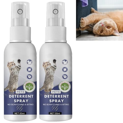 GNAUMORE Kratzfestes Spray,Anti Kratz Spray fur Katzen,Kratzschutz fur KatzeHund,Katzenfernhaltespray,Katzenfernhaltespray Möbel,Kratzfestes Spray für Katzen,Anti Kratz Spray Katzen Möbel 50ML*2PC von GNAUMORE