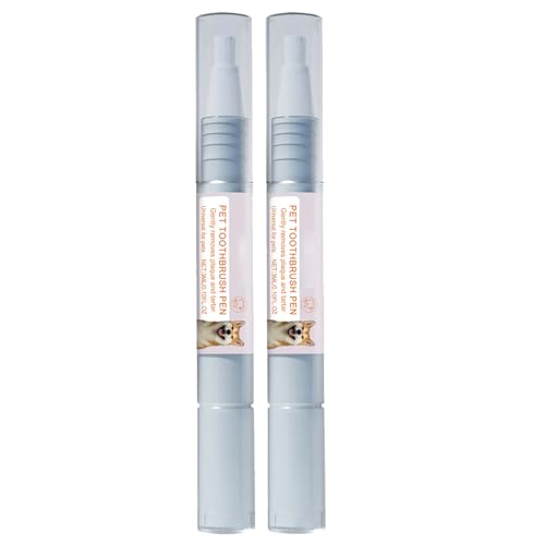 GNAUMORE Zahnbürsten-Reinigungsstift für Haustiere,Haustier Zahnbürstenstift,Zahnaufhellungsstift für Haustiere,Haustiere Hund Zähne Reinigung Stift,Hund Zahnaufhellung Reinigung Stift,3ml,2pcs von GNAUMORE