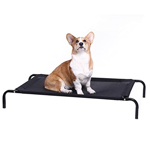 GNBOW Erhöhtes Hundebett mit waschbarem, erhöhtem Hundebett, atmungsaktivem Haustierbett, Hundebett mit Metallbeinen (Color : Schwarz, S : 110 * 77cm) von GNBOW
